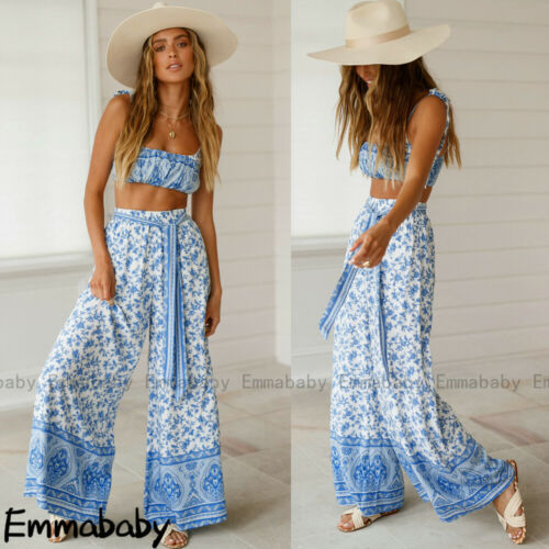 2 Pecs Suit Summer Tracksuit Sets Women's Outfits Boho Beach