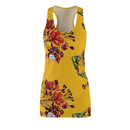 Peacock Racerback Yellow Dress