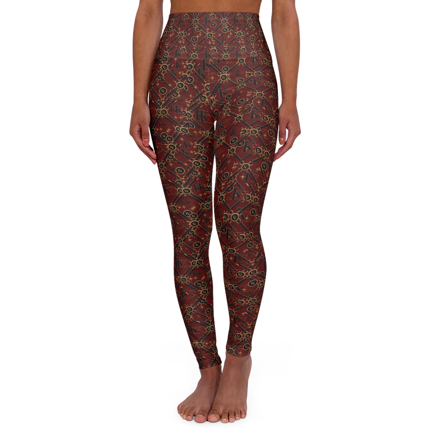 High-Waisted Yoga Leggings | Wine/Maroon |By Kalent Zaiz Signature