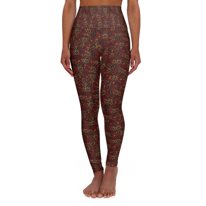 High-Waisted Yoga Leggings | Wine/Maroon |By Kalent Zaiz Signature