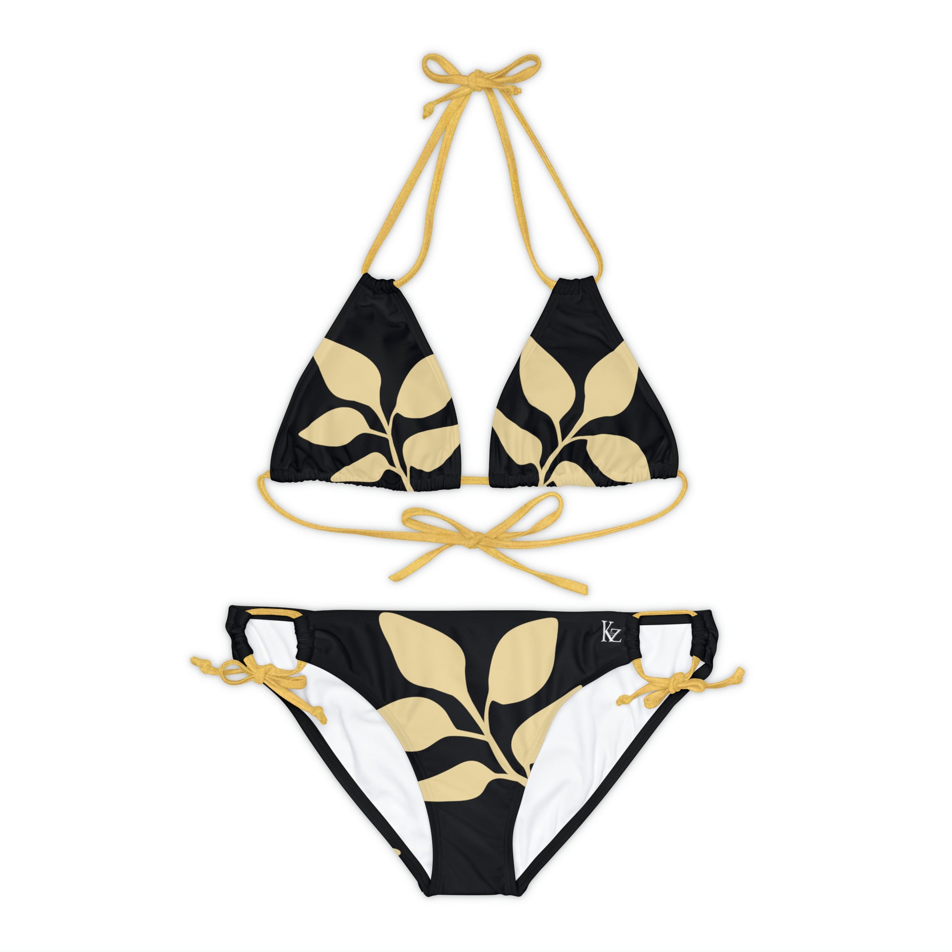 Black Vintages Strappy Bikini Set  Made with a 4-way stretch Tricot (82% Microfiber, 18% Spandex), this strappy bikini set is the perfect companion to all summer escapades. With adjustable elastic straps for a perfect fit, this two-piece swimsuit  to become an instant summer hit.  Shipping From USA To United States