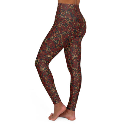 Kalent Zaiz Signature High-Waisted Yoga Leggings | Brown Luxe Monogram Print