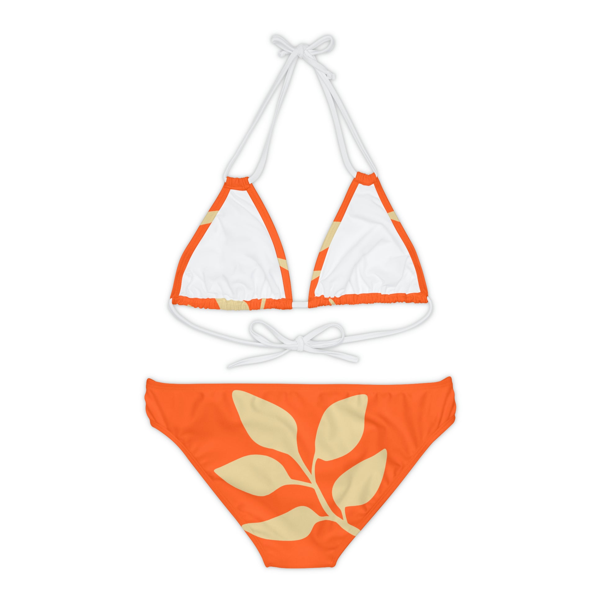 Orange Vintages Strappy Bikini Set Made with 4-way stretch Tricot (82% Microfiber, 18% Spandex), this strappy bikini set is the perfect companion to all summer escapades. With adjustable elastic straps for a perfect fit, this complete two-piece swimsuit to become an instant summer hit.   Shipping From USA To United States