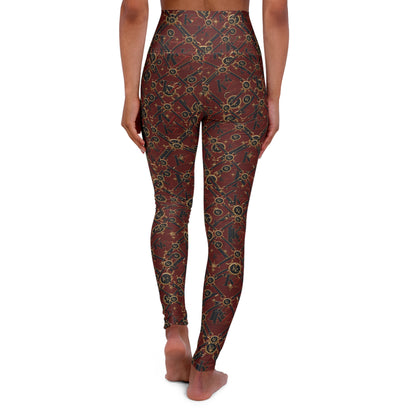 Kalent Zaiz Signature High-Waisted Yoga Leggings | Brown Luxe Monogram Print