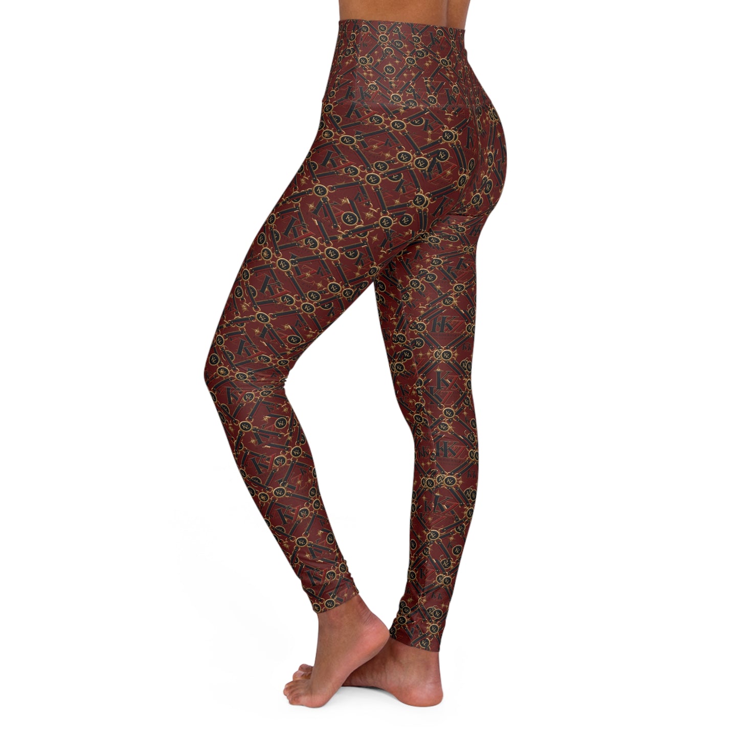 High-Waisted Yoga Leggings | Wine/Maroon |By Kalent Zaiz Signature