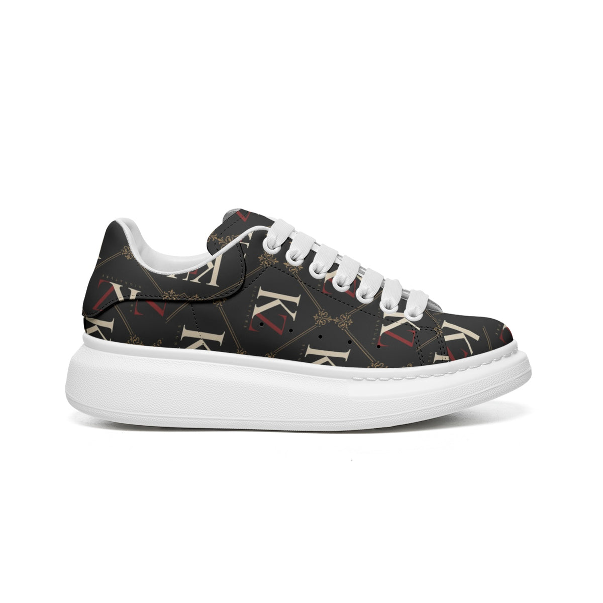 KZ Signature Unisex Non Slip Lace Up Faux Leather Sneakers