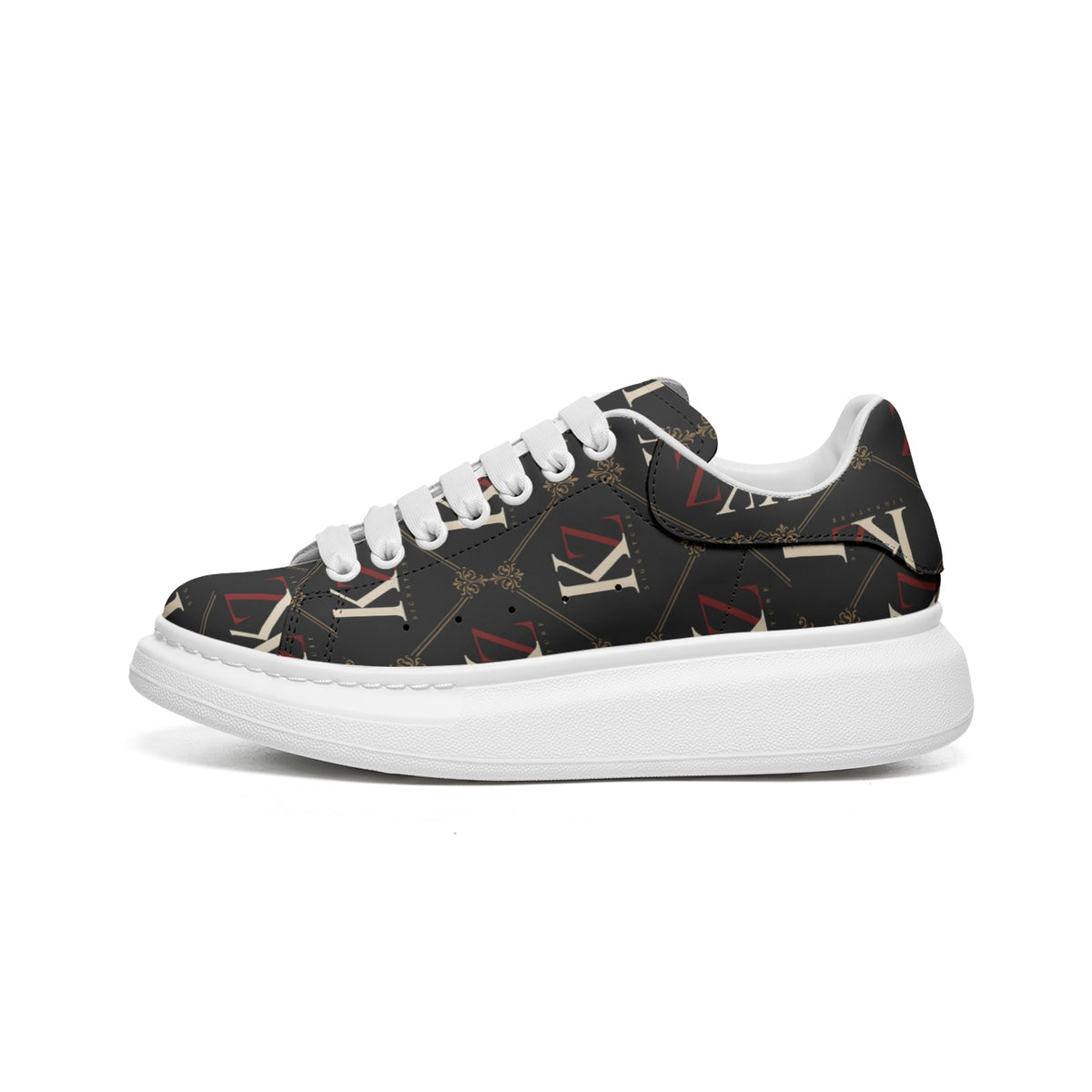 KZ Signature Unisex Non Slip Lace Up Faux Leather Sneakers