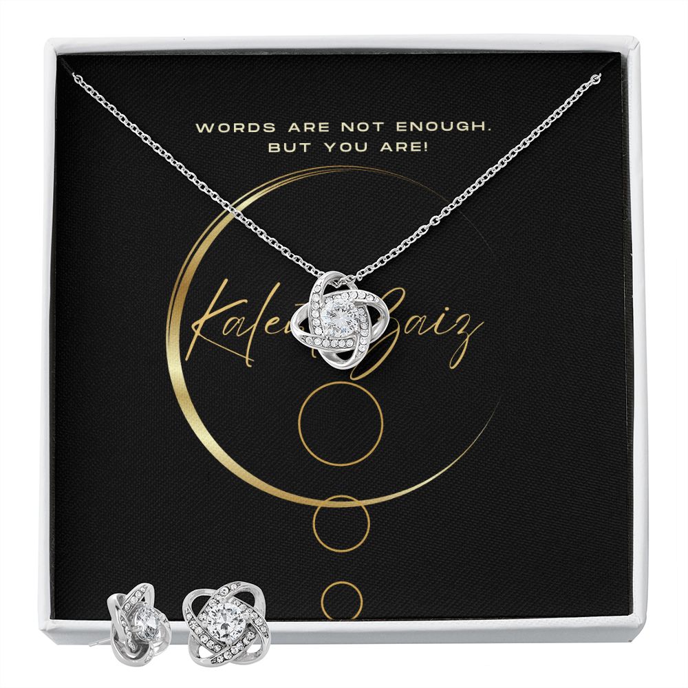 Love Knot Pendant and Earrings Set  Surprise your loved one with this gorgeous Love Knot Earring & Necklace Set!  The Love Knot design represents an unbreakable bond between two souls. This symbol of never-ending love is a forever favorite and trending everywhere. 