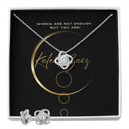 Love Knot Pendant and Earrings Set  Surprise your loved one with this gorgeous Love Knot Earring & Necklace Set!  The Love Knot design represents an unbreakable bond between two souls. This symbol of never-ending love is a forever favorite and trending everywhere. 