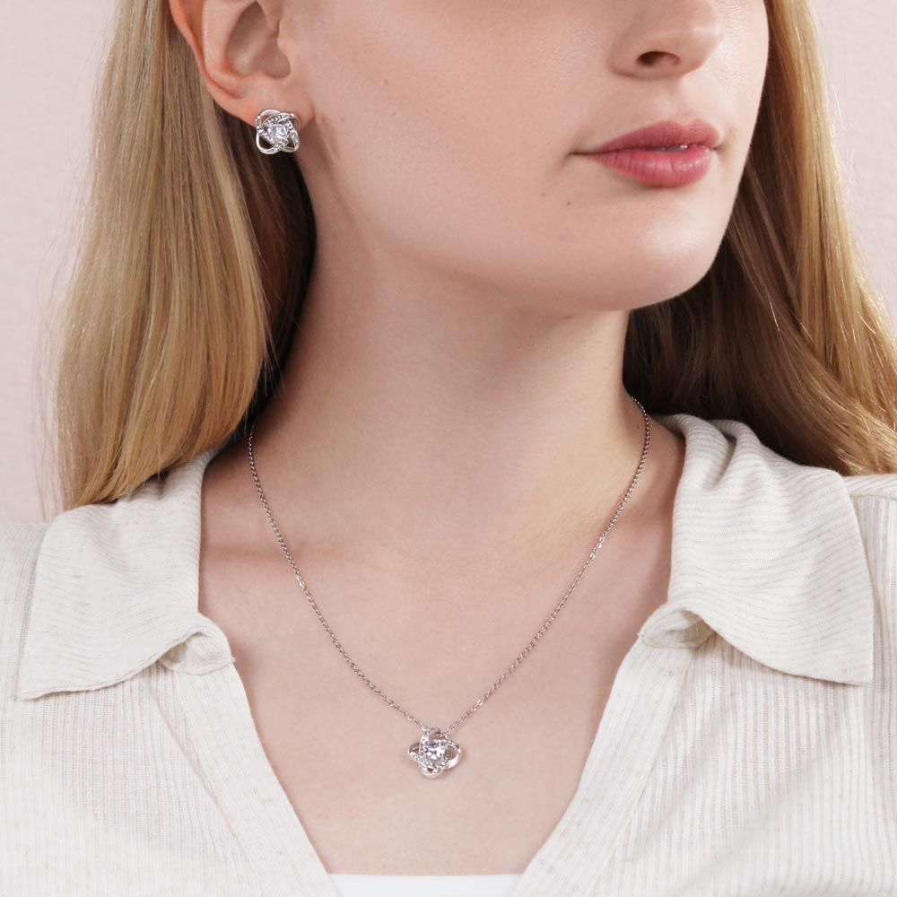 Love Knot Pendant and Earrings Set  Surprise your loved one with this gorgeous Love Knot Earring & Necklace Set!  The Love Knot design represents an unbreakable bond between two souls. This symbol of never-ending love is a forever favorite and trending everywhere. 