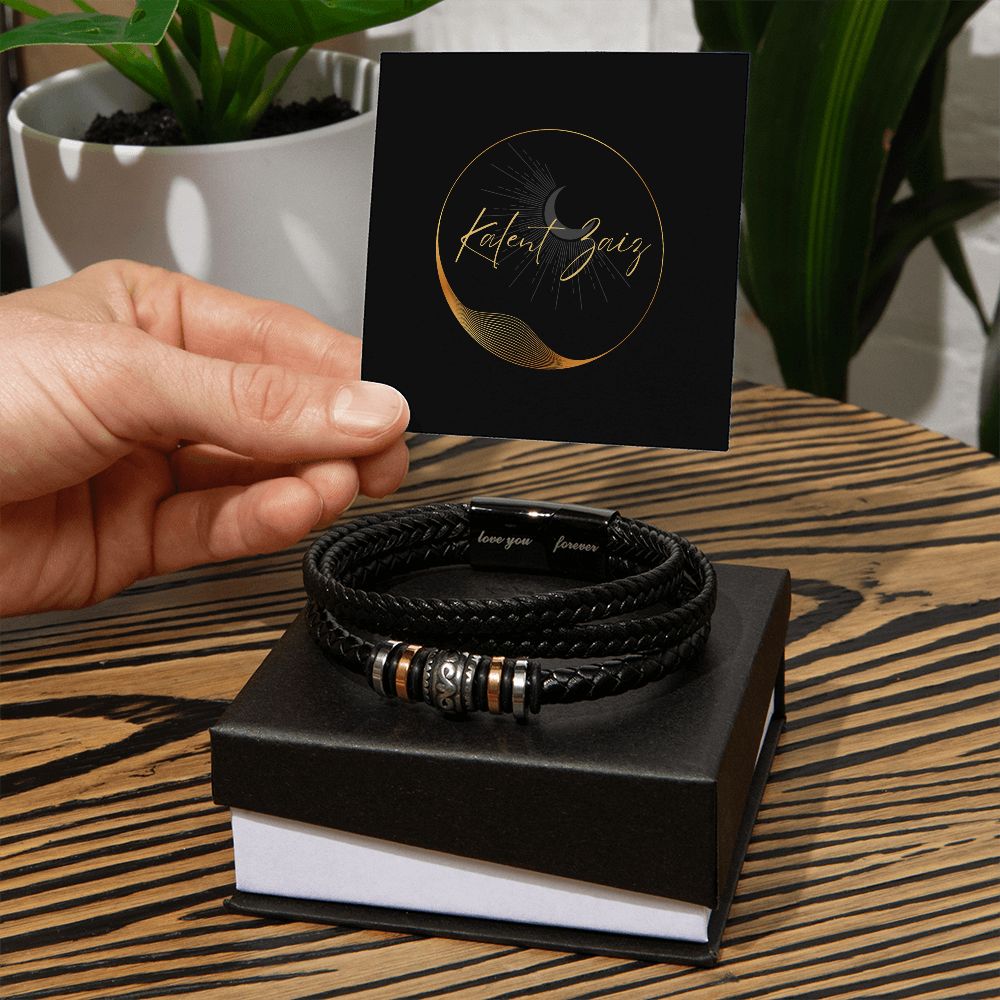 Are you looking for a gift as special as the man in your life? Then this Men's "Love You Forever" Bracelet is perfect! Engraved with a heartfelt message, this gift is great for birthdays, anniversaries, or just a thoughtful way to say "I love you". It's not just an accessory; it's a daily reminder of your love and appreciation. Whether it's your son, husband, or any deserving guy, this bracelet will have them grinning from ear to ear while rocking some serious style.