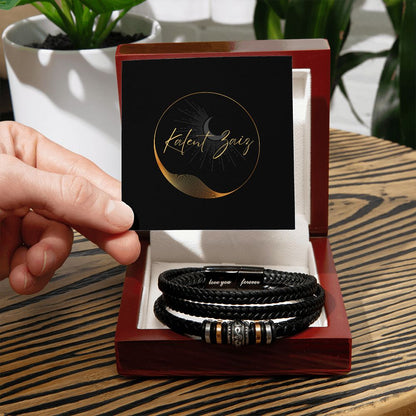 Are you looking for a gift as special as the man in your life? Then this Men's "Love You Forever" Bracelet is perfect! Engraved with a heartfelt message, this gift is great for birthdays, anniversaries, or just a thoughtful way to say "I love you". It's not just an accessory; it's a daily reminder of your love and appreciation. Whether it's your son, husband, or any deserving guy, this bracelet will have them grinning from ear to ear while rocking some serious style.
