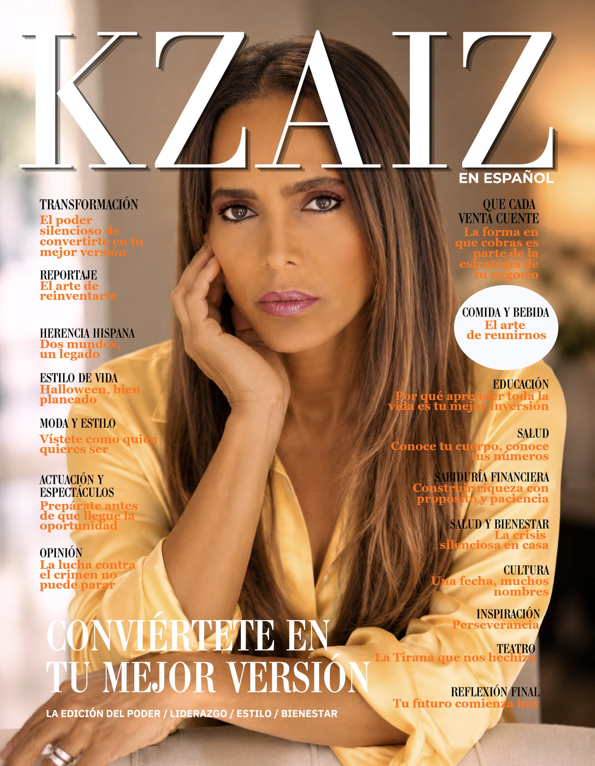 Portada de KZAIZ Magazine: Conviértete en tu mejor versión, La edición del poder, liderazgo, estilo, bienestar