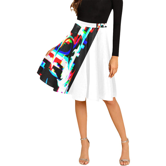 Kalent Zaiz Pleats Skirt Women's Midi Skirt (White) Designed by Kalent Zaiz