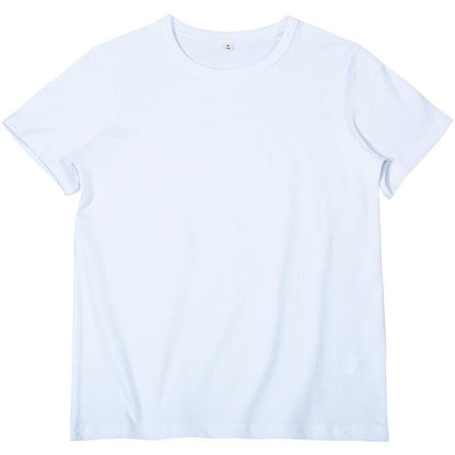 300g black white plain cotton short sleeve T-shirt for men's basic underlay not transparent