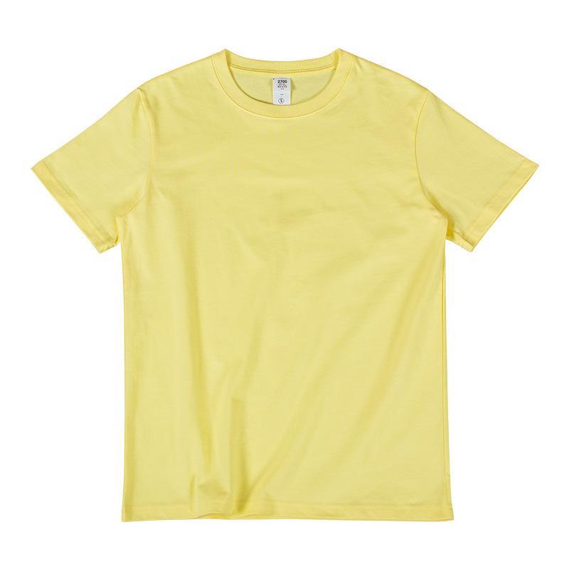 270g iris yellow cotton t-shirt men's short sleeve loose fitting men's new spring and summer 2020
