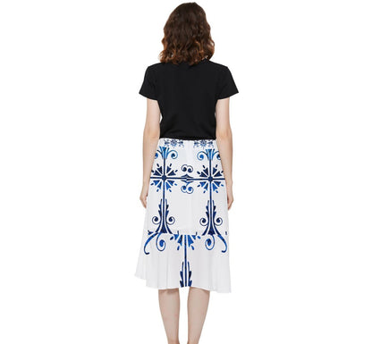 Kalent Zaiz Collection Frill Hi Low Chiffon Skirt The perfect skirt that's flowy with a little frill bottom for twirls. Lightweight chiffon material makes it perfect for spring and summer weather.  Made from 100% Polyester Weight: 105 gsm Heavyweight chiffon fabric Fully customizable Machine wash Designs using an advance heat sublimation technique