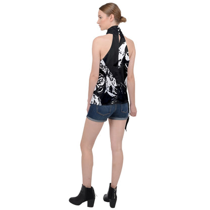 Frida Halter Asymmetric Satin Top Pair this custom Halter Asymmetric Satin Top with shorts or skirts for an elegant outfit to go out in.  Satin  Relaxed Fit Halter neck design Soft and smooth material Fully Customizable Machine wash Designs imprinted using an advance heat sublimation technique