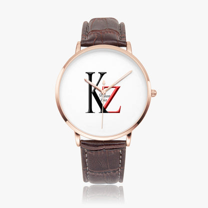 Kalent Zaiz Quartz Watch Brown Leather 