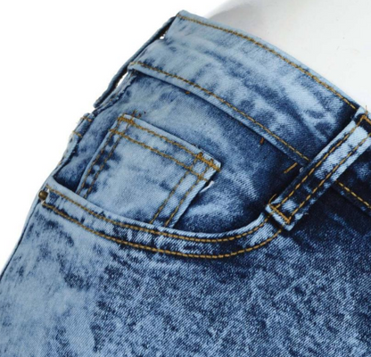 Women Casual Slim Skinny Mid Waist Jeans Denim Long Pants Jeans