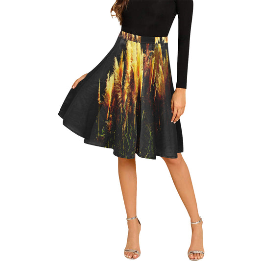 Kalent Zaiz Pleats Skirt Women's Midi Skirt (Black) /Designed by kalent zaiz