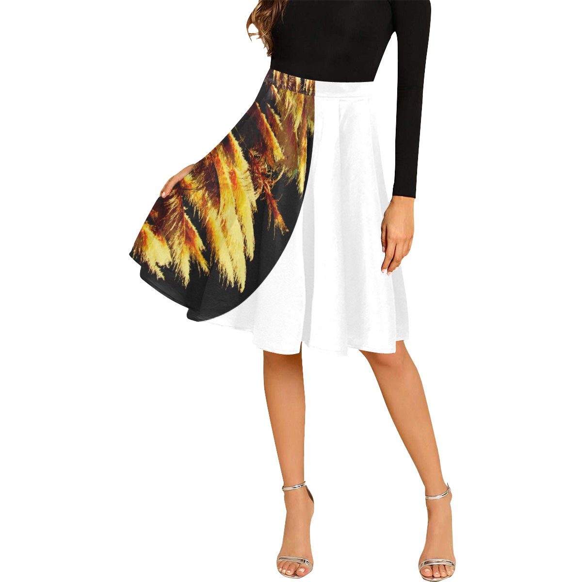 Kalent Zaiz Pleats Skirt Women's Midi Skirt (White) /Designed by Kalent Zaiz