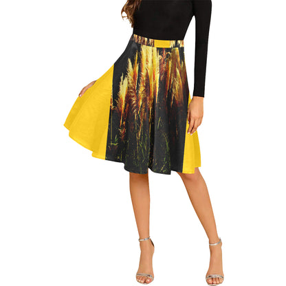Kalent Zaiz Pleats Skirt Women's Midi Skirt  (Yellow) - Designed by Kalent Zaiz