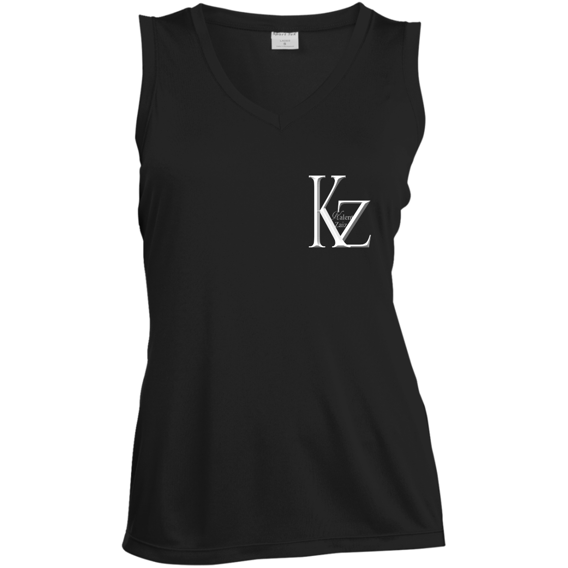 Kalent Zaiz Black LST352 Ladies' Sleeveless Moisture Absorbing V-Neck  3.8-ounce, 100% polyester interlock with PosiCharge technology Gently contoured silhouette Double-needle armholes and hem Decoration type: Digital Print