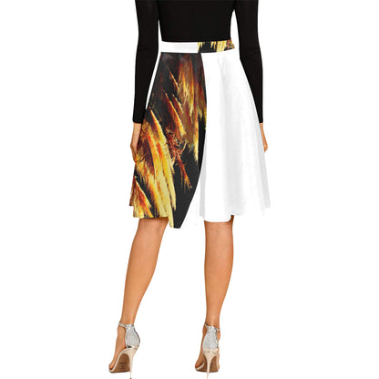Kalent Zaiz Pleats Skirt Women's Midi Skirt (White) /Designed by Kalent Zaiz