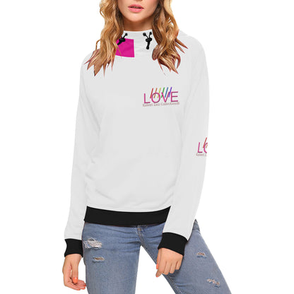 WE LOVE! Women's All Over Print Turtleneck Pullover Hoodie