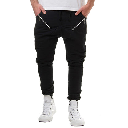 Men Casual Regular Low Waist Flat Joggers Full Length Sweatpants