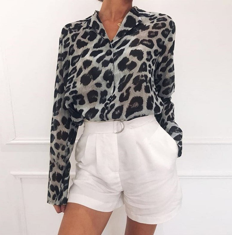 Spot wholesale volume Congyou 2019 cross-border explosion models leopard shirt
