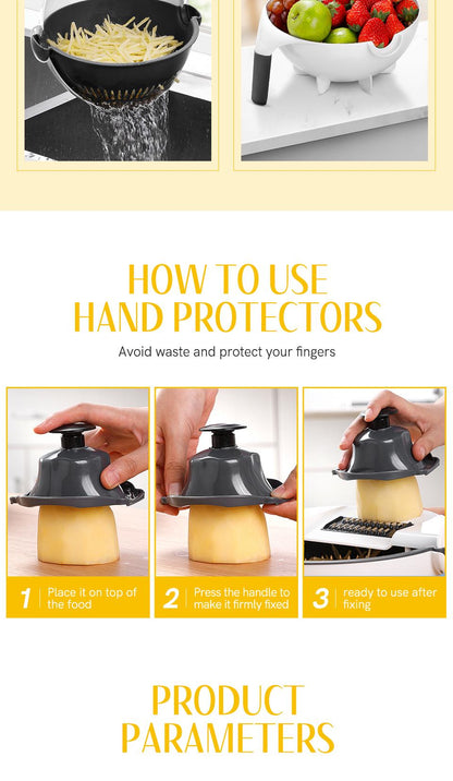 Cortador de verduras multifunción para el hogar, trituradora de patatas frita