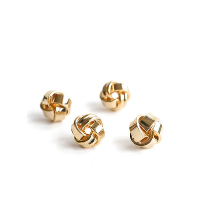 and America winding twisted earrings simple and compact design small incense big brand sense ins cold wind gold-plated silver earrings