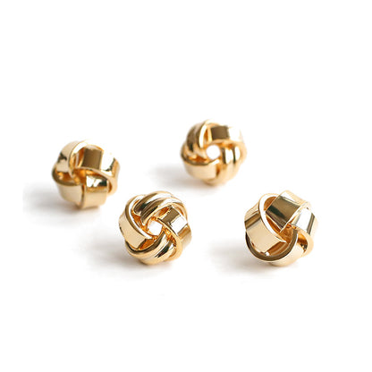 and America winding twisted earrings simple and compact design small incense big brand sense ins cold wind gold-plated silver earrings