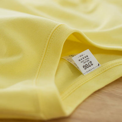270g iris yellow cotton t-shirt men's short sleeve loose fitting men's new spring and summer 2020