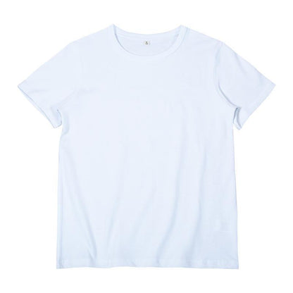 300g black white plain cotton short sleeve T-shirt for men's basic underlay not transparent