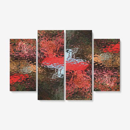 4 Piece Canvas Wall Art for Living Room - Framed Ready to Hang 4x12"x32