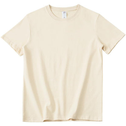 270g meter apricot 2020 cotton short sleeve T-shirt for men's spring and summer Korean men's wear