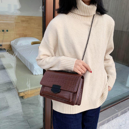Vintage Crocodile Pattern Chain Women's Shoulder Crossbody Bags Fashion Ladies Messenger Bag
