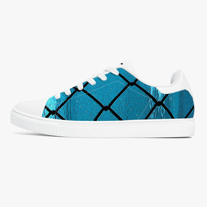 Over the Sea Classic Low-Top Leather Sneakers - White/Black