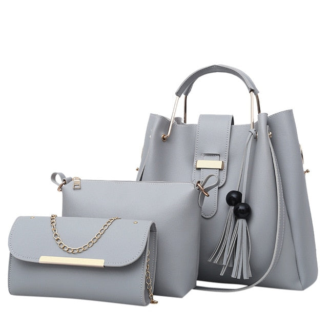 Transer women leather handbags Bags Luxury Designer purses and handbags Set 3 Pieces Bags Composite Clutch Female Bolsa Feminina
