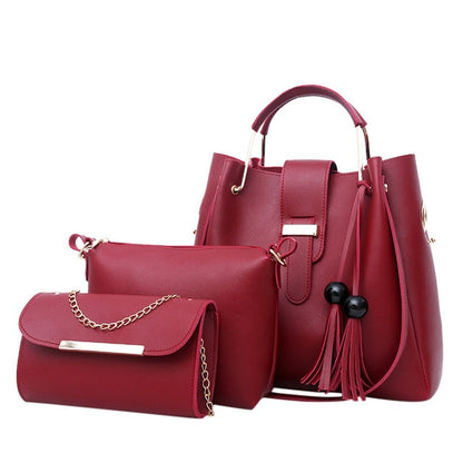 Transer women leather handbags Bags Luxury Designer purses and handbags Set 3 Pieces Bags Composite Clutch Female Bolsa Feminina