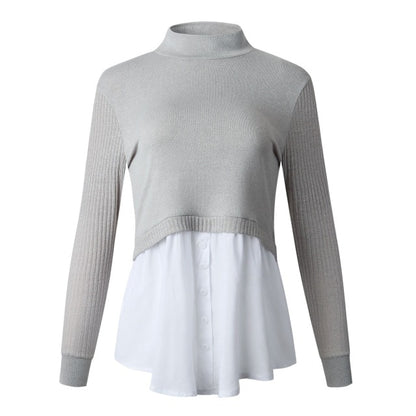 Autumn Winter Black Knitted Women Turtleneck Sweater 2020 Patchwork Long Sleeve Button Pullover Women Jumper