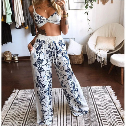 2 Pecs Suit Summer Tracksuit Sets Women's Outfits Boho Beach